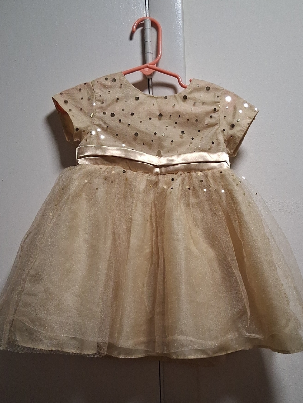 Holiday Editions Gold Sequin Tulle Party Dress